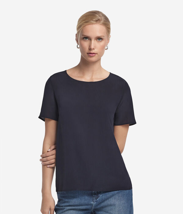 シルク クルーネック Tシャツ