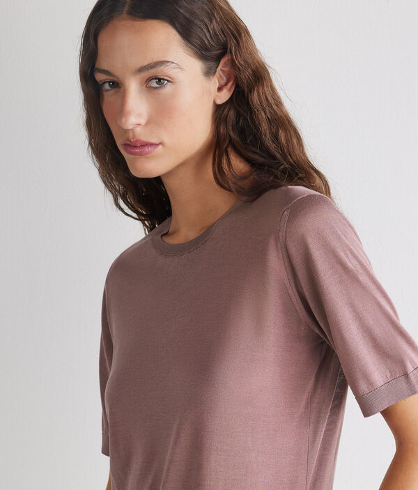 シルク クルーネック Tシャツ