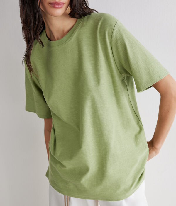 コットン ショートスリーブ クルーネックTシャツ