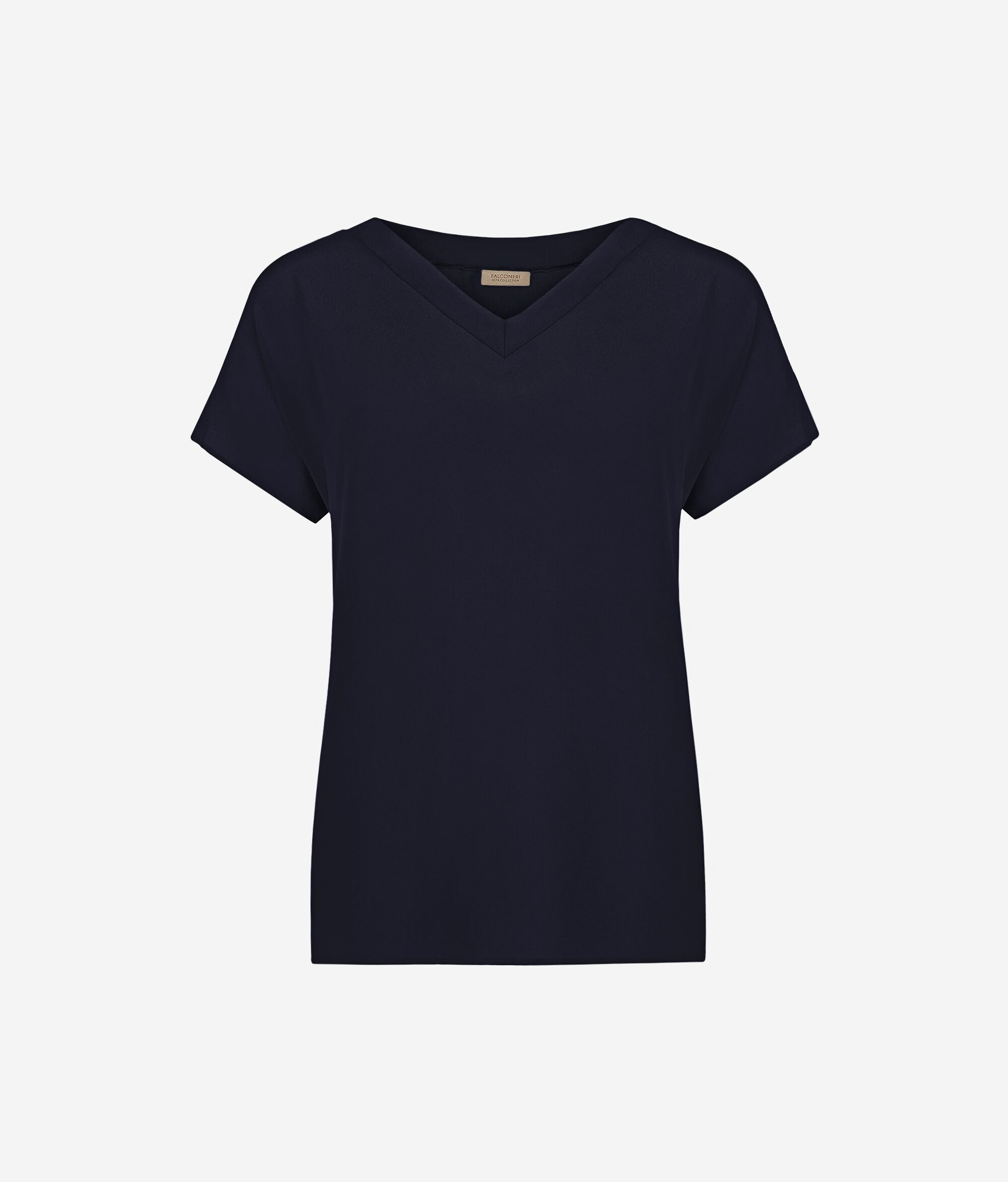 キモノVネック シルク Tシャツ
