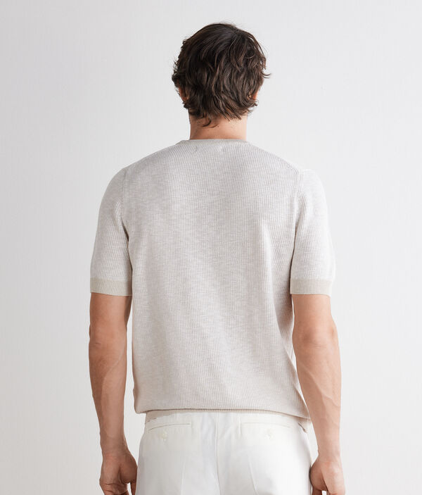 コットン ワッフルニット Tシャツ