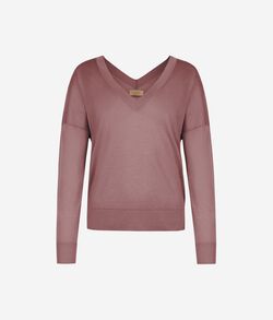 カシミヤ シルクファイン ダブルVネック セーター