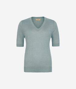 リネン＆コットン Vネック Tシャツ