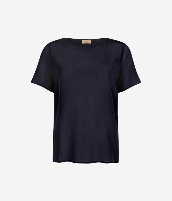 シルク クルーネック Tシャツ